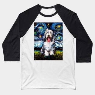 Bearded Collie Night Baseball T-Shirt